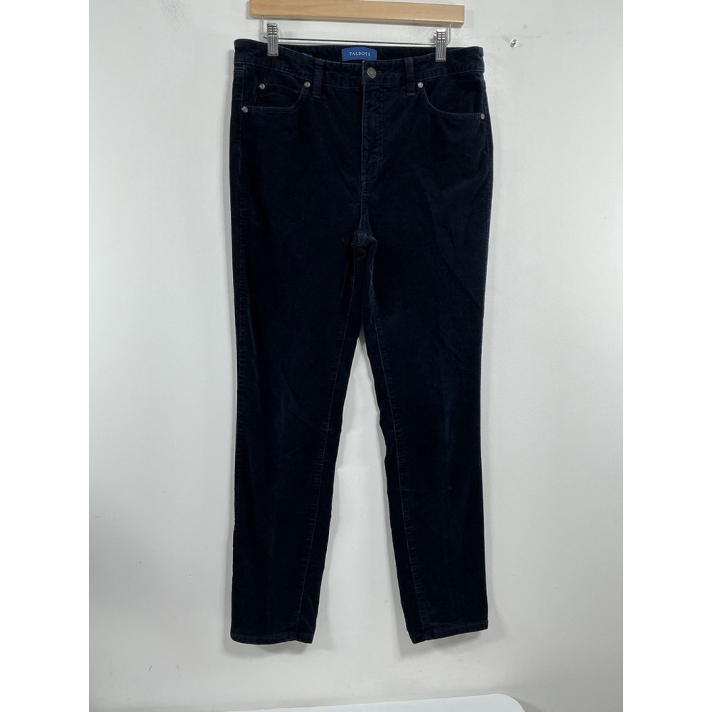 Womans Excellent Condition Talbots High Rise Straight Cordoury Pants Size 6 Navy